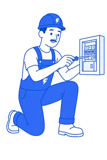 Ilustração de um eletricista trabalhando